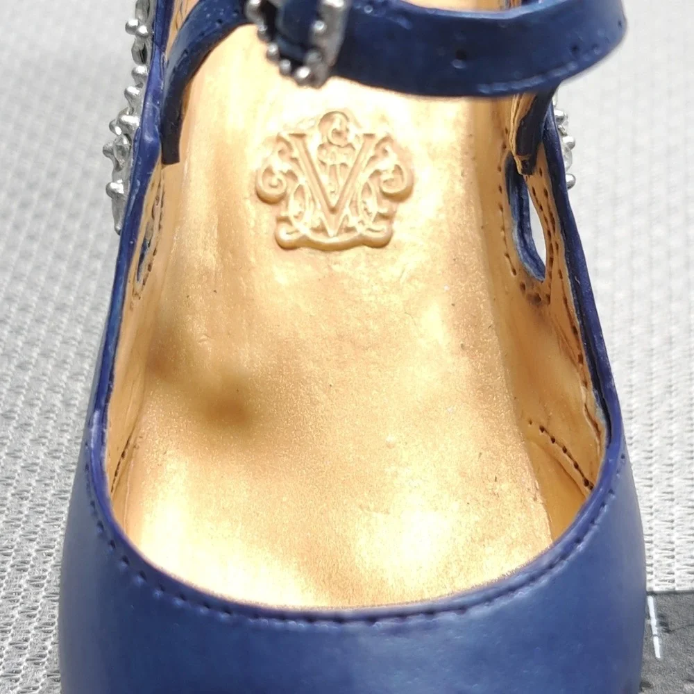 Just the Right Shoe By Raine Starry Night Mini‎ Ceramic Blue Shoes Figurine